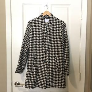 Black & White Houndstooth Coat